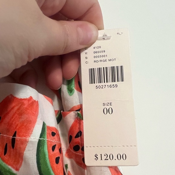 Conversations by Anthropologie Watermelon Midi Skirt, size 00 - Picture 6 of 6